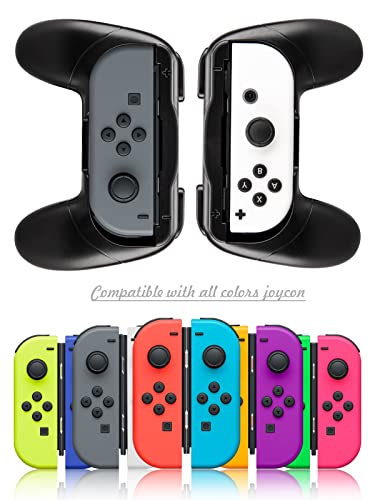 Lammcou Joycon rukojeť držák kompatibilní s Nintendo Switch OLED & Switch Joy Con Controller ochranné pouzdro příslušenství Hand Grip Holder Accessories-černá/bílá