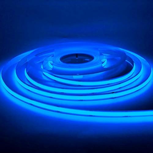 Image of 384Led /m 16.4ft COB Flexible LED Strip Light DC12V /24V Bendable Tape (12V, Blue)