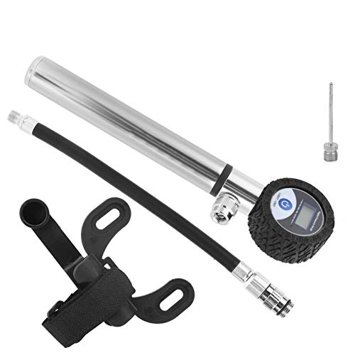 Manual de la Bomba de Aire Bicicleta Compacta la Bicicleta Inflador Neumáticos 120 Psi Pantalla LCD para Equipos Ciclismo Al Aire Libre Aleación Aluminio rojo: Ideal para Viajeros y Pasajeros (SILVER)
