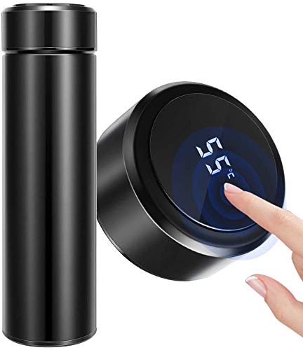 Botella Termo de 500 ml Botella de Agua Taza con Aislamiento al vacío Acero Inoxidable 304, Pantalla táctil led Temperatura pantalla-141