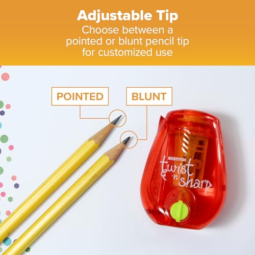 bostitch office pencil sharpener one assorted color twist-n-sharp kids amp colored pencils ps1-adj