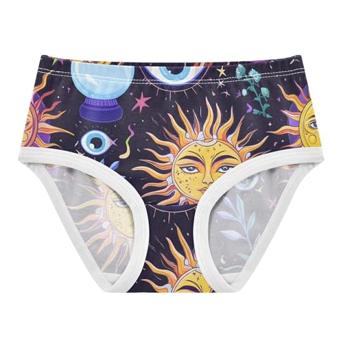 Mystical Suns Faces Eyes Cute Panties Girl Girls Underwear Toddlers Cotton Stylish Kids Briefs Undies 2t