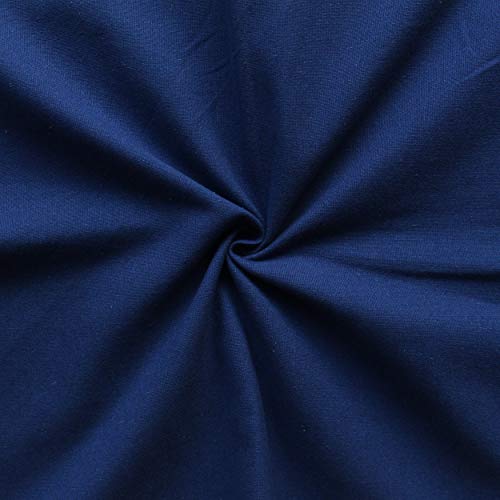Image of AIRWILL 100% Cotton Solid Pattern 8 Seater Rectangle Table Cover Sized, 56x95 inches (Blue, Pack of 1)
