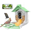 Bird Feeder with Camera, Smart Bird Feeder Camera with AI Identify Instant Notifications, FHD Live View, Birds Watching Camera with Solar Panel in Backyard, Ideal Gifts for Family and Birds Lovers