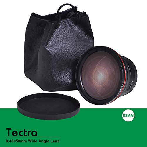 Tectra 58MM 0.43x Professional HD Wide Angle Lens (Macro Portion) for Canon Rebel T7 T7i T6i T6s T6 SL2 SL3 DSLR EOS 70D 77D 80D 1100D 700D 650D 600D 550D 300D 100D Cameras