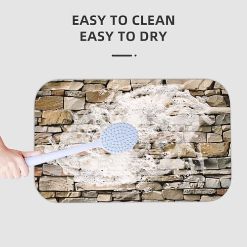 Tapis de bain absorbant diatomées Rustic Rocks mur de brique 80x50 cm - 7