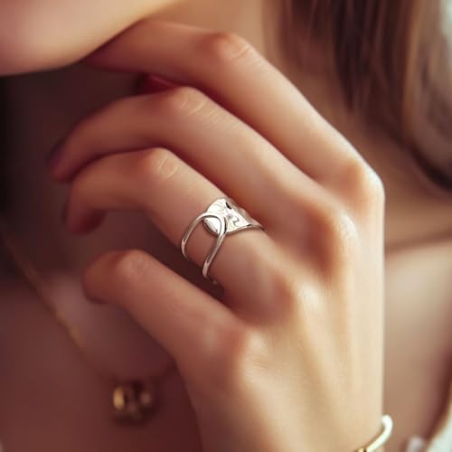 Dominerva 925 Sterling Silver Dainty Wide Ring thumb #2