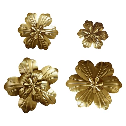 Sculpture murale fleur 3D métal pour chambre et séjour
