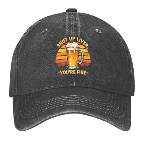 Vintage Beer’s Liver Humorous Trucker Unisex Washed Denim Hat Baseball