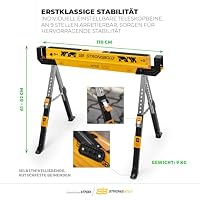 STRONGBOLD Arbeitsbock 2er-Set H700, Schwerer Sägebock für multifunktionale Anwendungen, einschließlich Metall und Brennholz, ideal für den Werkbankaufbau, mit kompaktem Design – Ansicht 4