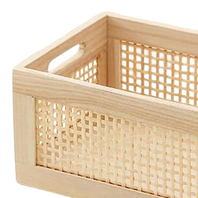 Stylish Wooden Storage Basket for Home Organization, Super Small