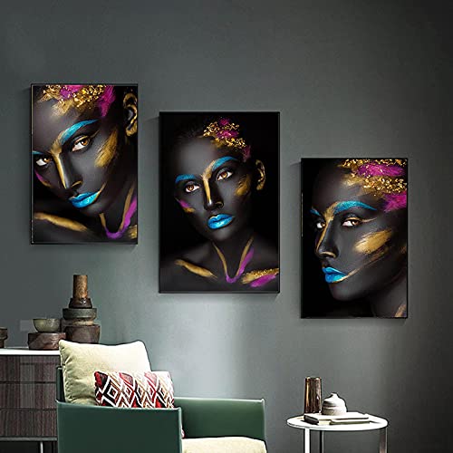 Maquillage Fille Affiche Mur Art Afrique Femme Noire pour raviver un mur blanc