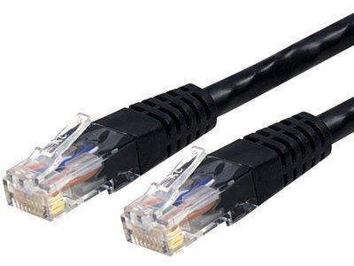 Image of StarTech 3ft CAT6 Ethernet Cable - Black CAT 6 Gigabit Ethernet Wire -250Mhz 100W PoE RJ45 UTP Molded Network Patch Cord with Strain Relief (C6PATCH3BK) | 250MHz bandwidth, Gold-plated RJ45, Patch Cable, Ethernet Cord, UTP Molded Network, Strain Relief, 10Gbps speeds