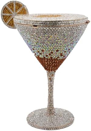 Women Goblet Rhinestone Evening Bag Cocktail Cup Diamond Clutch F...