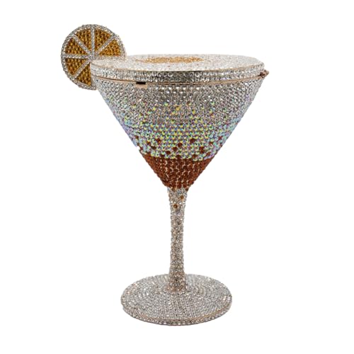 Image of Women Goblet Rhinestone Evening Bag Cocktail Cup Diamond Clutch Funny Crystal Prom Handbag Wedding Purse for Party
