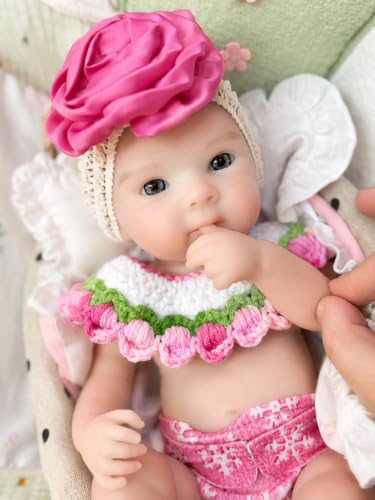 Muñeca bebé realista de silicona 33 cm para niños 3+ miniatura 4