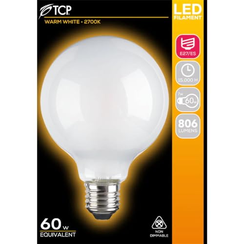 TCP ES 7w LED Filament Globe Warm White Lamp