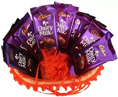 Image of Cadbury Surprise Gift Chocolate Hamper With Beautiful Basket Bars (9 X 1 Units) - 160 Gm