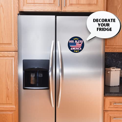 Image of God Bless America Star Magnet, USA Themed Car Decal, Accessory for Refrigerator, Mailbox, and Other Magnetic Surfaces, 5.5 Inches