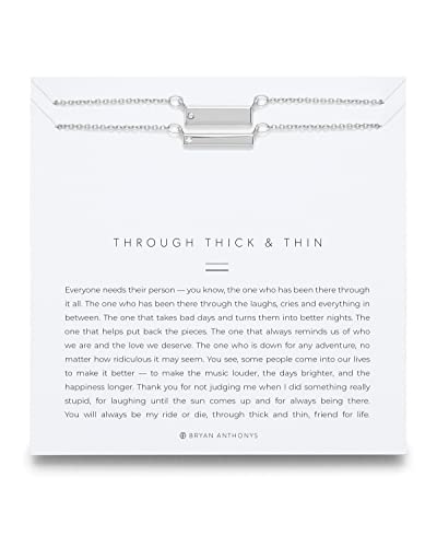 Bryan Anthonys Through Thick & Thin Necklace Set for Women - 2 Piece Elegant Pendant Necklace with Silver Finish Over Brass Meaningful Everyday Jewelry Nickel-Free Sentimental Necklace Gift for Her