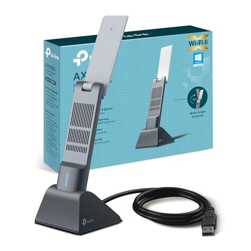 TP-Link Archer TX50UH Adattatore USB Wi-Fi 6 AX3000Mbps Dual Band, Antenne ad Alto Guadagno, USB 3.0, Beamforming, OFDMA, MU-MIMO, WPA3, Compatibile con Windows 10/11 AX3000 Wi-Fi 6 Alto Gua