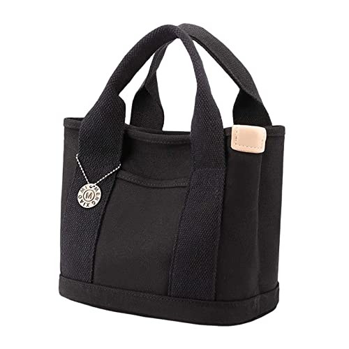 Sac à main femme compartiments zippés noir en toile spacieux et léger