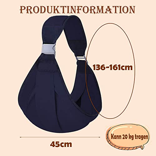 Tragetuch Atmungsaktiv,Kindertrage Seitlich,Tragetuch Baby Neugeboren,Kleinkind Trage,Baby Sling,Wild Ride Kindertrage bis 20kg