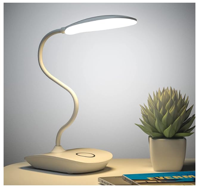 Rechargeable Battery Operated Desk Lamp – 3 Level Brightness Study Table Lamp for Students,Study Lamp for Office Table,Night Light for Study Room | Gooseneck Reading Light for Work from Home-image-14