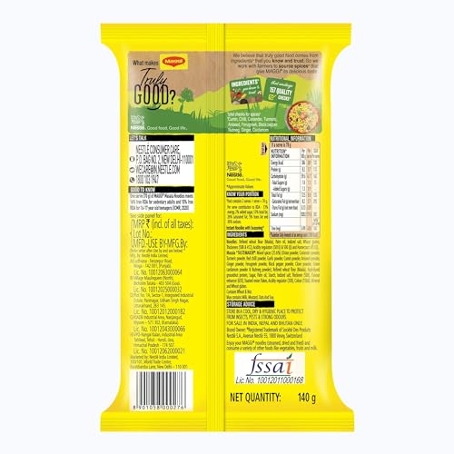 Image of MAGGI 2-Minute Instant Noodles, Favourite Masala Taste, Masala Noodles With Goodness Of Iron, Made With Choicest Quality Spices, 140g /150g Pouch (weight may vary) (Pack of 3)