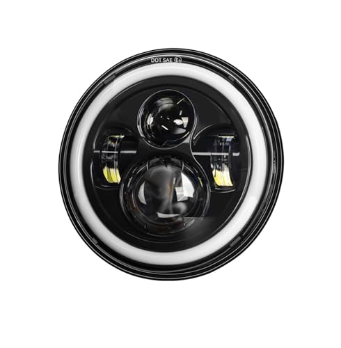 Phare de moto classique 7 pouces LED noir pour Touring Electra