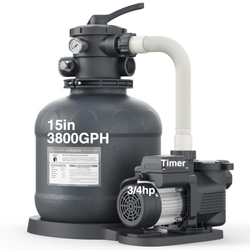 Image of 15 inch Sand Filter Pump for Above Ground Pool with Timer