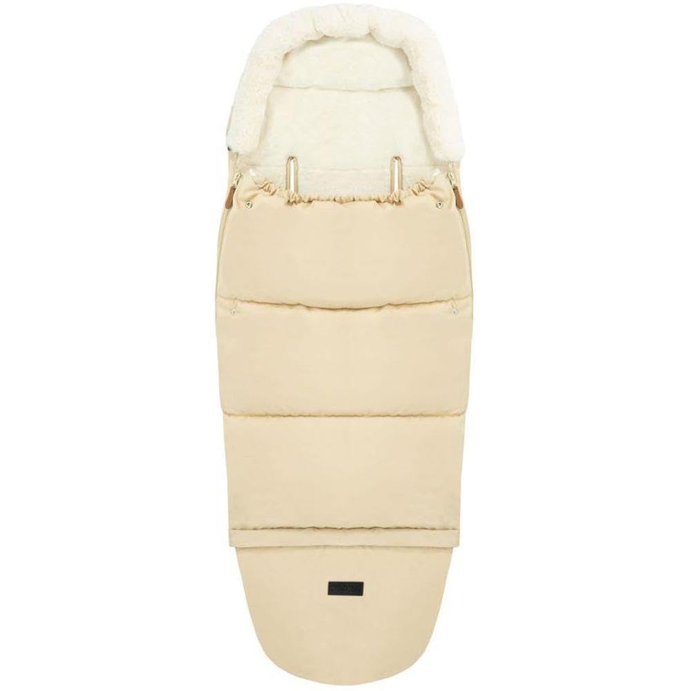 Sac de couchage MoMi 2 en 1 pour landau, luge ou siège auto, avec capuche, fourrure amovible et partie pour les pieds ; fermeture éclair des deux côtés, passants pour la ceinture, imperméable