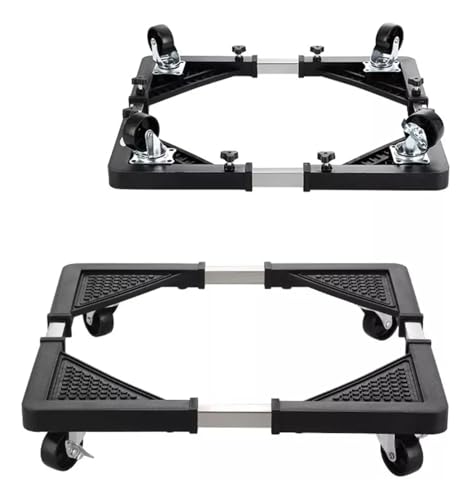 Catálogo de Ruedas para refrigerador comprados en linea. 42 Base Ajustable con Ruedas para Refrigerador, Lavadora y Secadora Soporte Móvil de Acero Inoxidable, Capacidad 120 kg, Ajustable hasta 60x60 cm, con Sistema de Frenado Khoroshop