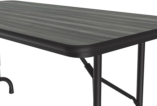 Miniatura 59 de Correll - Mesa plegable de altura ajustable y resistente, parte superior laminada de alta presión, fabricada en Estados Unidos, delantal de acero