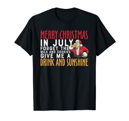 FELIZ NAVIDAD EN JULIO DIVERTIDO SANTA CLAUS Camiseta