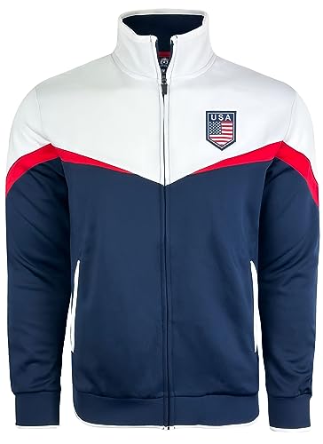 Generic Men'S Usa Track Jacket, U.S Full Zip Sweater Jacket With Zipper Pockets thumb #1