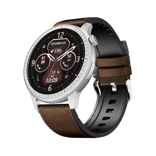 Image of Boat Valour Watch 1 R, AI Smart Habit Builder, 1.43 inch 3D Immersive AMOLED Display, 1000 nits, Light-Weight Aluminium Build 3 ATM, 10 Days Battery Life, Smart Watches for Man (Oak Leather)