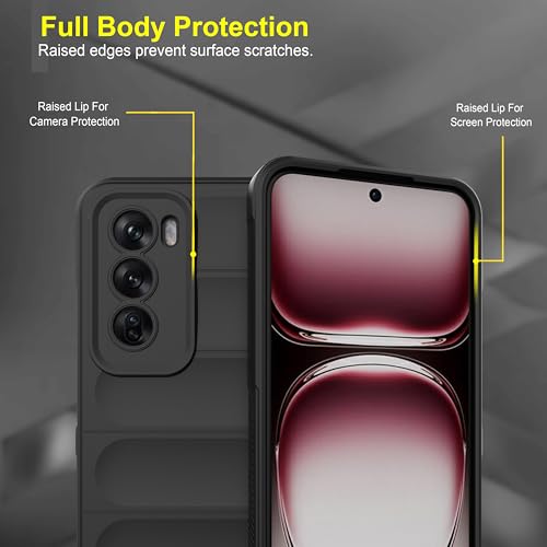 Image of Zapcase Back Case Cover for Oppo Reno 12 Pro 5G | Compatible for Oppo Reno 12 Pro 5G Back Cover | Liquid Silicon Magic Case with Camera Protection | Black