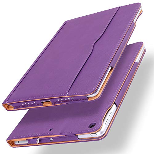 Aicase Case For New Ipad 7Th Generation 10.2 Inch 2019,Premium Pu Leather Slim Folding Stand Cover With Auto Wake/Sleep,With Pencil Holder For Newest Ipad 7Th Gen 10.2'' 2019 (Purple) #TOP1