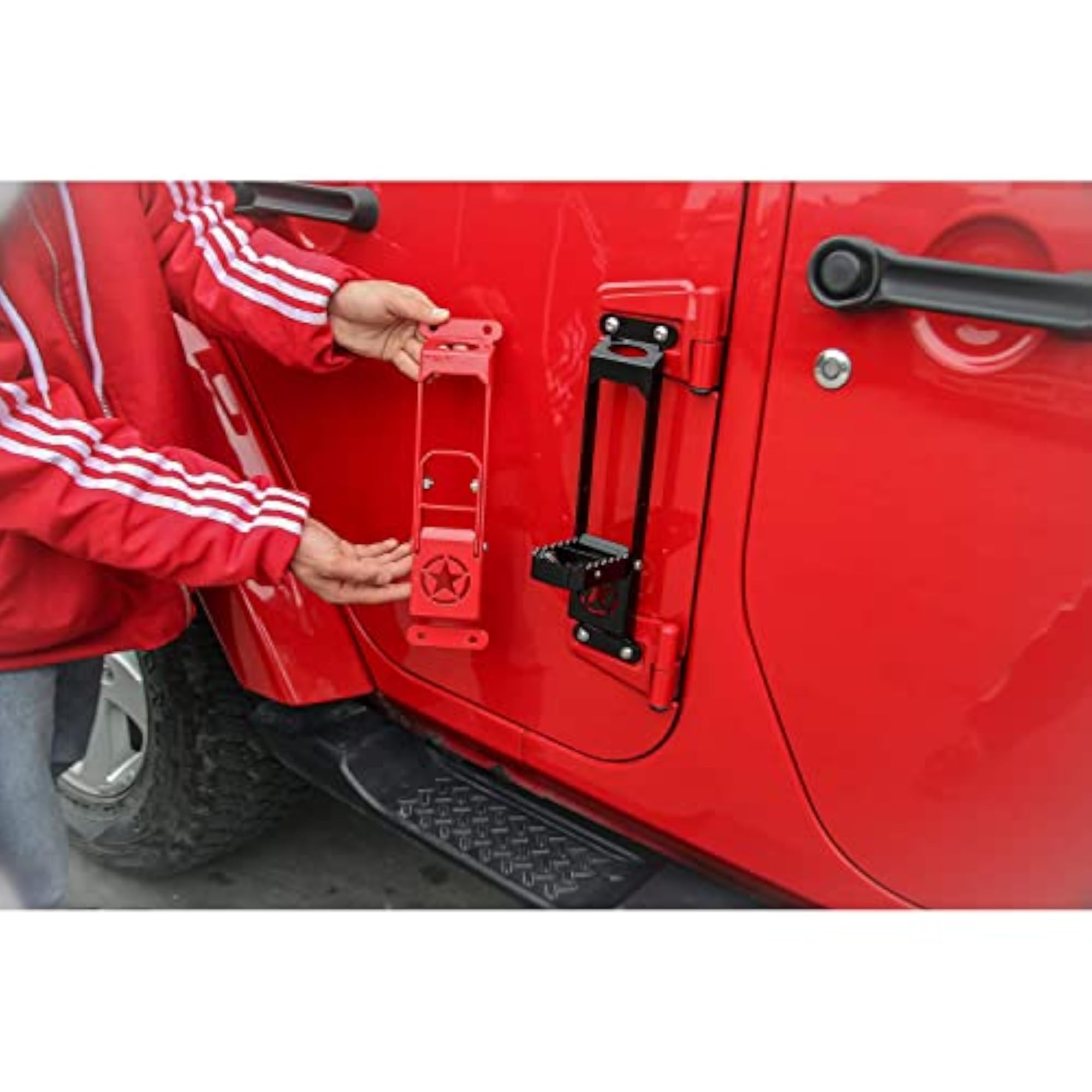 Metal Door Hinge Step with Folding Foot Pedal