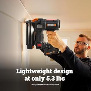 WORX Cordless Brad Nailer, 20V 18GA Brushless Nail Gun, WX838L.1 — photo 4 of 6