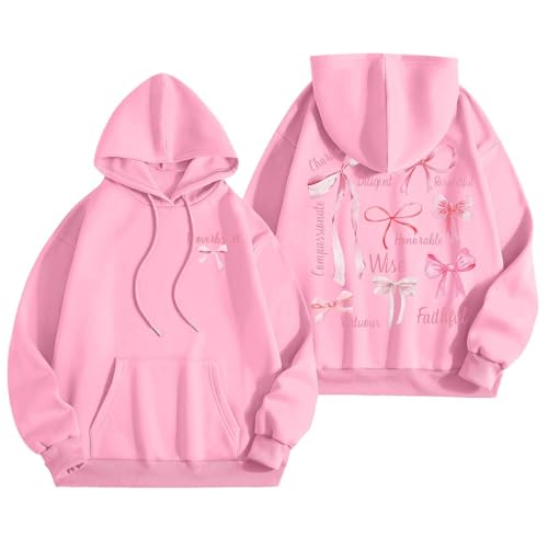 Image of Generisch Hoodies for Women Sweatshirts Word Graphic Hoodie Trendy Sweatshirts Preppy Clothing Long Sleeve Sweatshirt Tops, pink, S