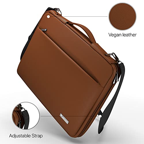 Image of Vaku Luxos Da Valencia 13 inch|14 inch Inch Laptop Bag Leather Collection Messenger Organizer Shoulder Sling Office Bag for Men & Women With Adjustable Strap for Laptop and MacBook