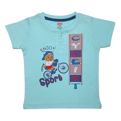 Image of LuvLap Baby Boys Regular Fit 100% Cotton Half Sleeves Boys T-Shirts Pack of 4