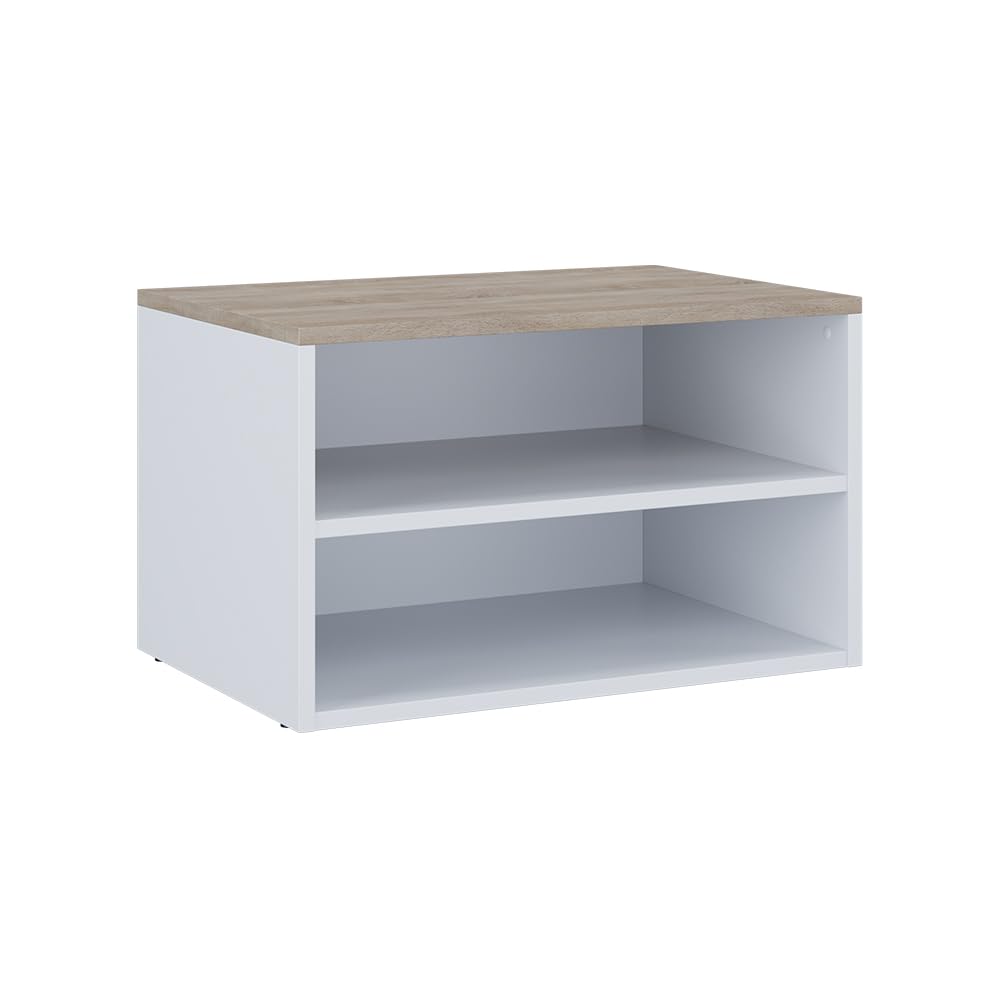 Vicco Cassettiera Betti, Bianco/Sonoma, 60 x 36 cm | con 2 scomparti, adatto per la conservazione in soggiorno o in camera da letto