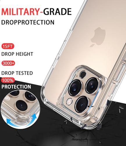 Image of Diverbox for iPhone 16 Pro Max Case [Shockproof] [Dropproof] [Tempered Glass Screen Protector + Camera Protectors] Heavy Duty Protection Phone Case Cover for Apple iPhone 16 Pro Max (Clear)