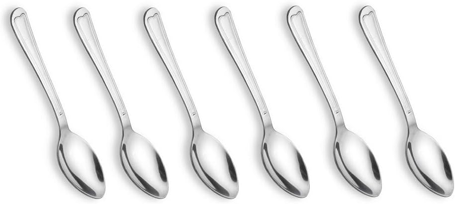 CC951A Stainless Steel Tea Spoon Set, Set of 6, Silver