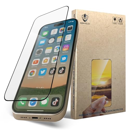Image of IQShield Screen Protector Tempered Glass Guard for iPhone 17 and iPhone 16 Pro - 9H Hardness, HD Clear, Case Friendly [1 Pack]