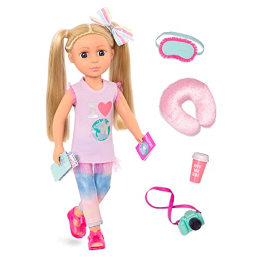 Glitter Girls Deluxe Puppe Percy auf Reise - Bewegliche 36 cm Puppe mit Puppenkleidung, Zubehör und blonden Langen Haaren zum Frisieren - Spielzeug ab 3 Jahren (13 Teile) Cover