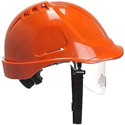 Casco De Seguridad Naranja Portwest Casco Endurance Con Visor, Color: Naranja, PW55ORR